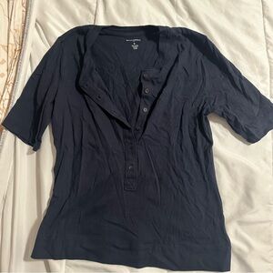 Banana Republic Navy T-Shirt (3/4 Sleeve)